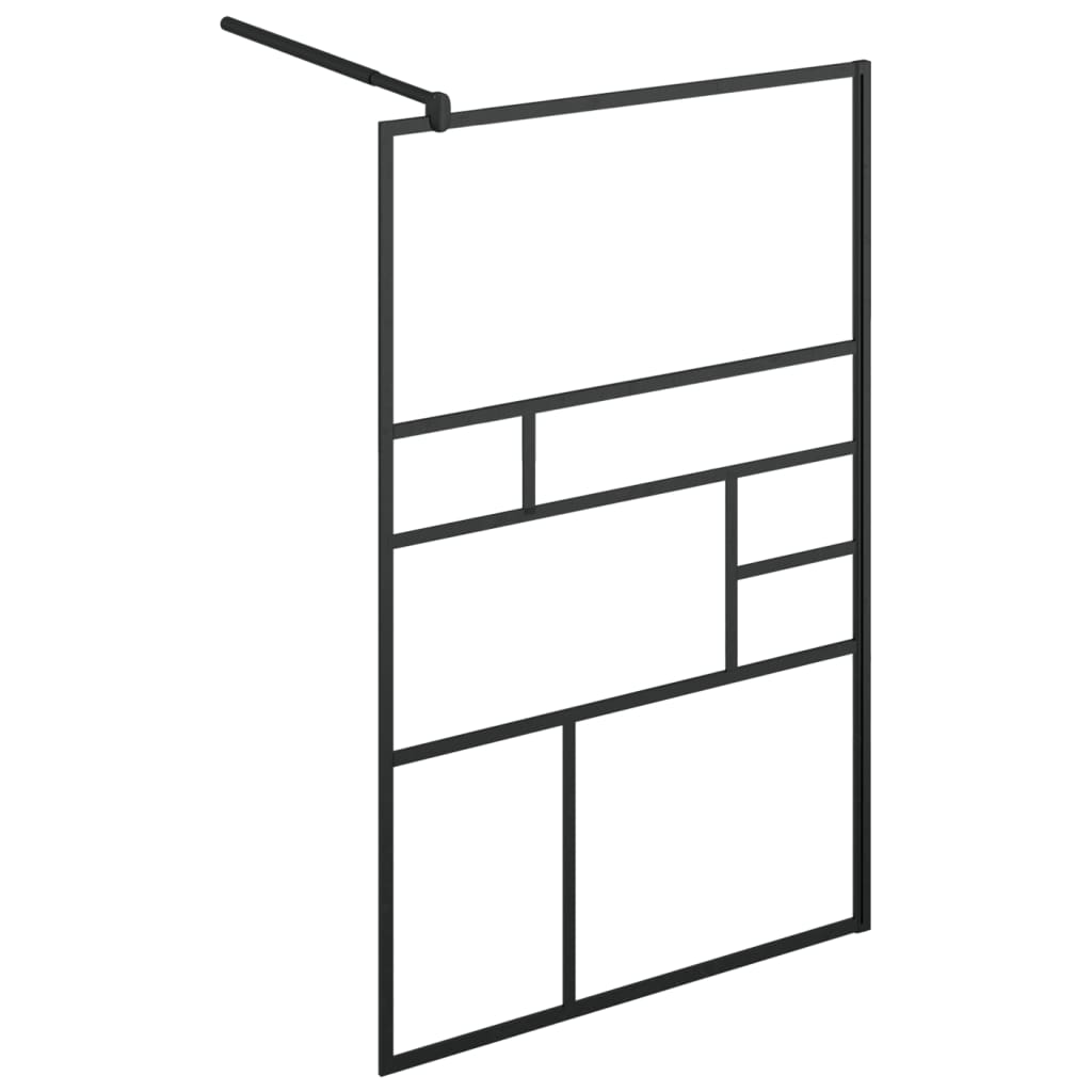 Walk-in suihkun seinäke kirkas ESG-lasi 115x195 cm musta - Sisustajankoti.fi
