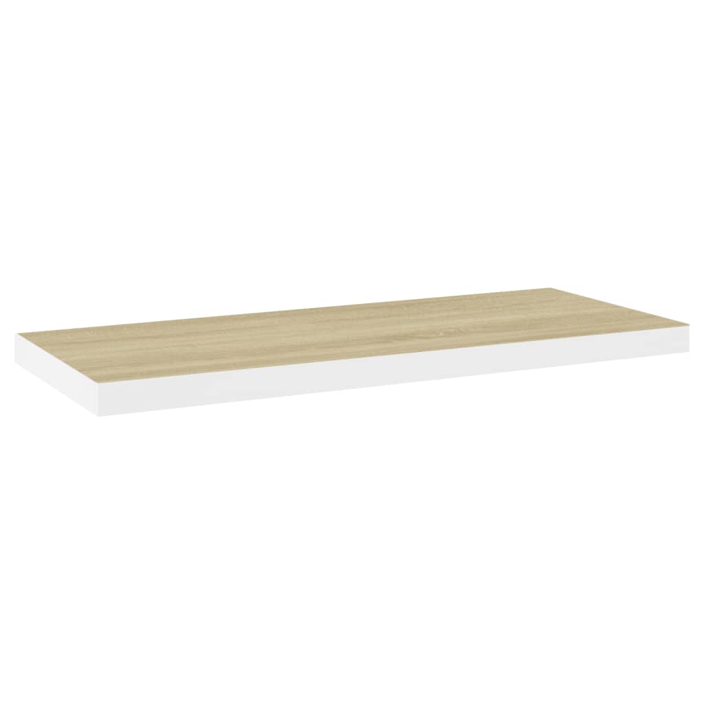 Kelluvat seinähyllyt 4 kpl tammi ja valkoinen 80x23,5x3,8cm MDF - Sisustajankoti.fi