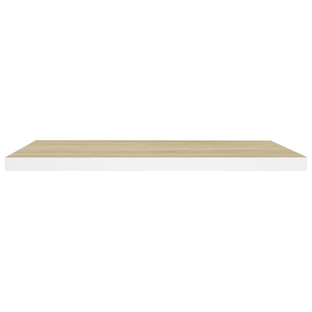 Kelluvat seinähyllyt 4 kpl tammi ja valkoinen 80x23,5x3,8cm MDF - Sisustajankoti.fi