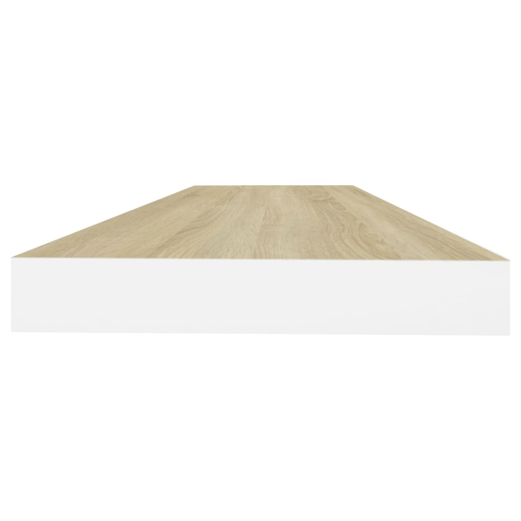 Kelluvat seinähyllyt 4 kpl tammi ja valkoinen 80x23,5x3,8cm MDF - Sisustajankoti.fi