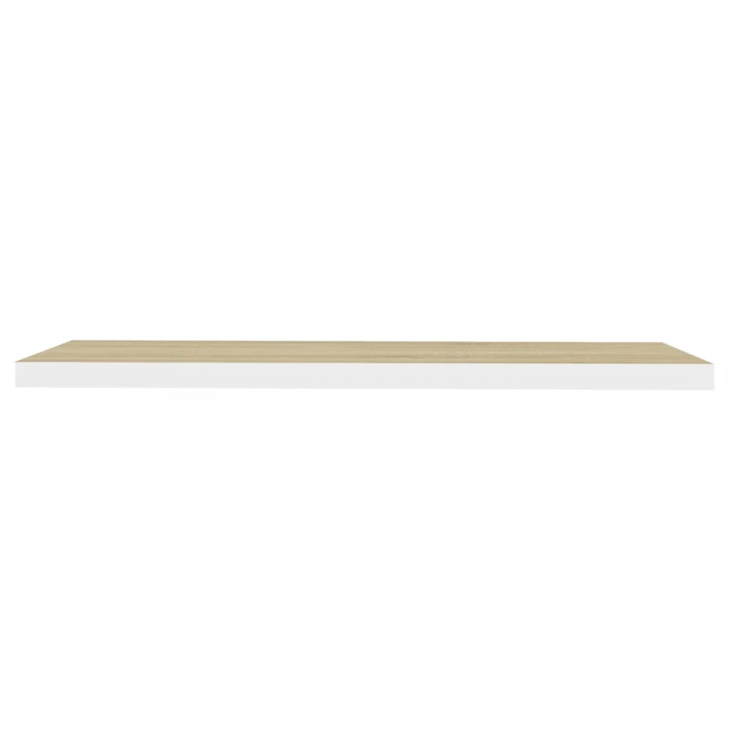 Kelluvat seinähyllyt 2 kpl tammi ja valkoinen 90x23,5x3,8 MDF - Sisustajankoti.fi