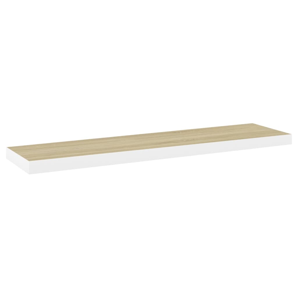 Kelluvat seinähyllyt 4 kpl tammi ja valkoinen 90x23,5x3,8 MDF - Sisustajankoti.fi