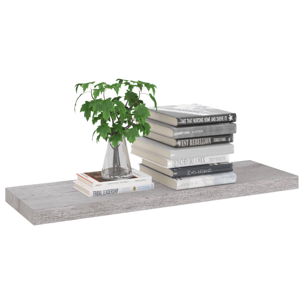 Kelluva seinähylly betoninharmaa 80x23,5x3,8 cm MDF - Sisustajankoti.fi