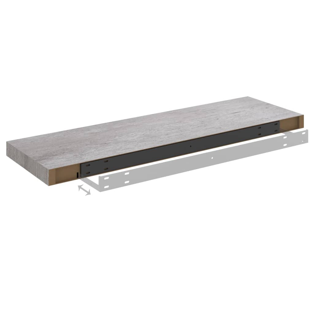 Kelluva seinähylly betoninharmaa 80x23,5x3,8 cm MDF - Sisustajankoti.fi