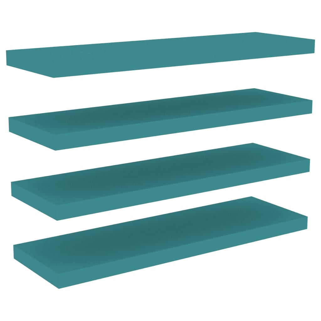 Kelluvat seinähyllyt 4 kpl sininen 80x23,5x3,8 cm MDF - Sisustajankoti.fi