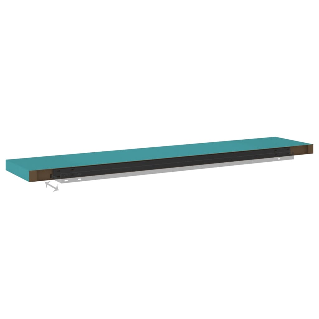 Kelluvat seinähyllyt 2 kpl sininen 120x23,5x3,8 cm MDF - Sisustajankoti.fi