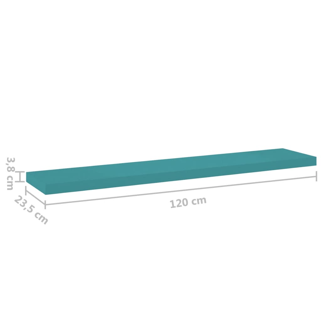 Kelluvat seinähyllyt 2 kpl sininen 120x23,5x3,8 cm MDF - Sisustajankoti.fi
