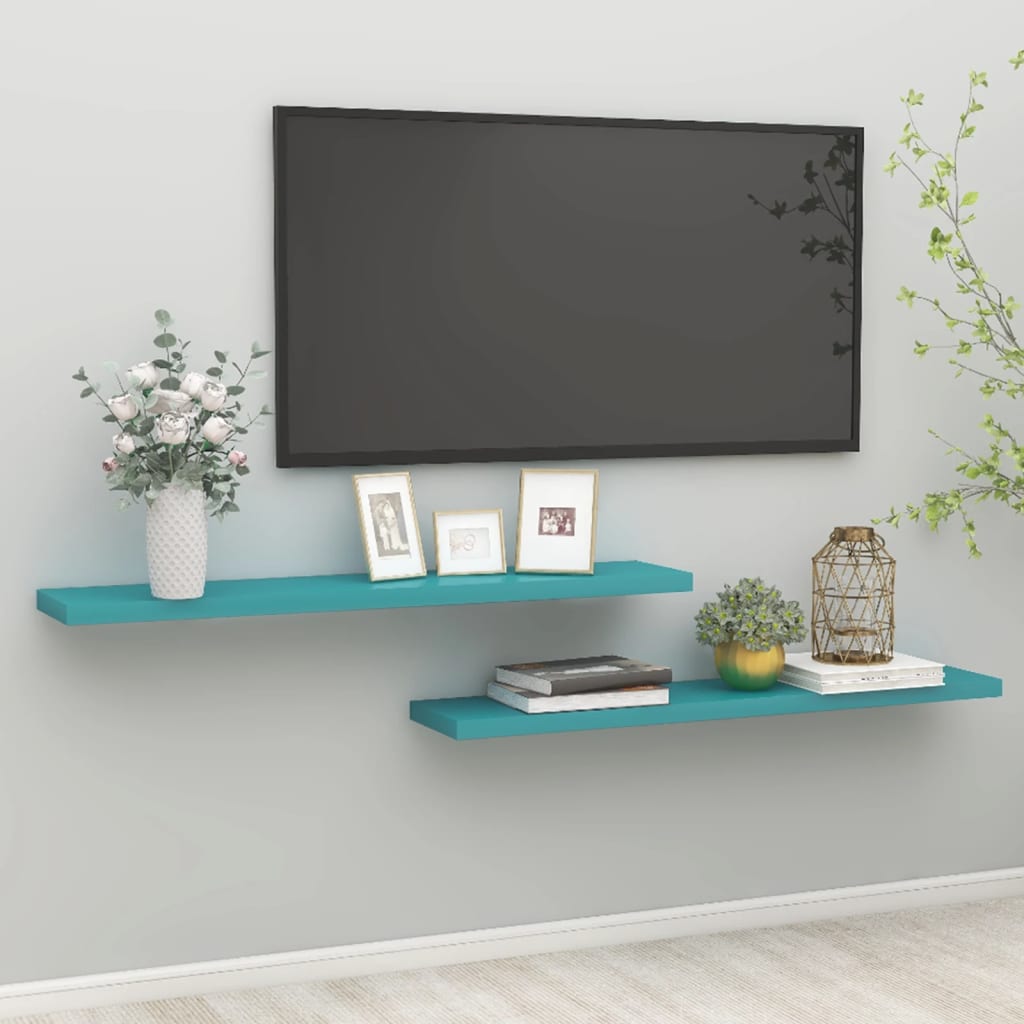 Kelluvat seinähyllyt 2 kpl sininen 120x23,5x3,8 cm MDF - Sisustajankoti.fi