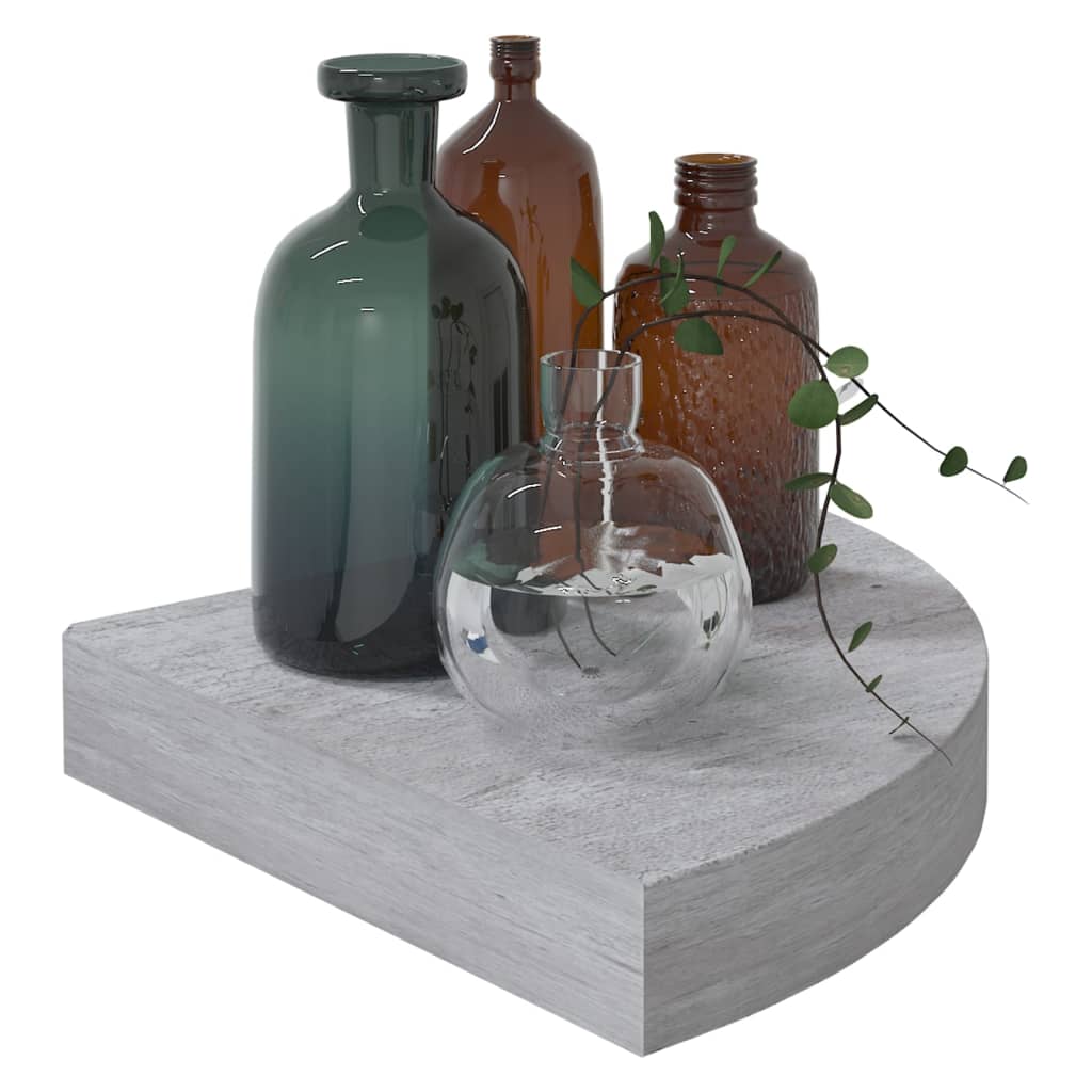 Seinäkulmahyllyt 2 kpl betoninharmaa 25x25x3,8 cm MDF - Sisustajankoti.fi