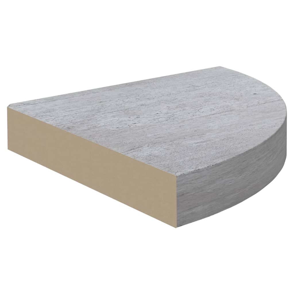 Seinäkulmahyllyt 2 kpl betoninharmaa 25x25x3,8 cm MDF - Sisustajankoti.fi