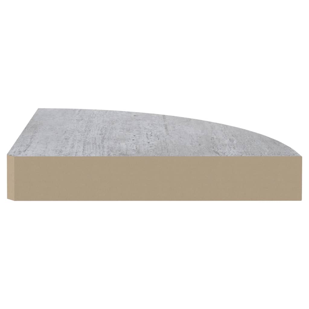 Seinäkulmahyllyt 2 kpl betoninharmaa 25x25x3,8 cm MDF - Sisustajankoti.fi