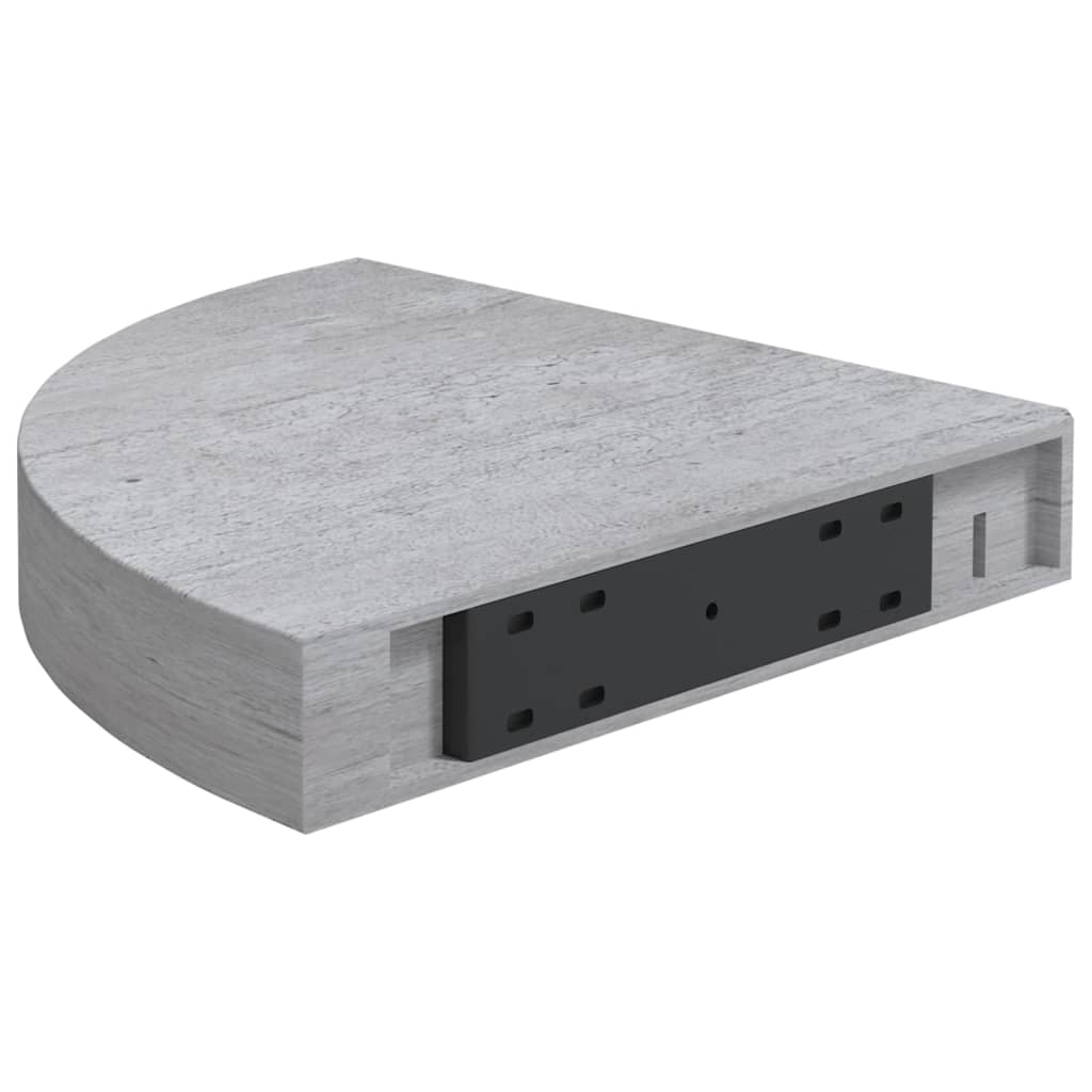Seinäkulmahyllyt 2 kpl betoninharmaa 25x25x3,8 cm MDF - Sisustajankoti.fi