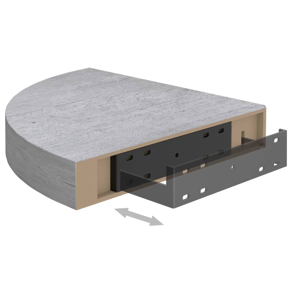 Seinäkulmahyllyt 4 kpl betoninharmaa 25x25x3,8 cm MDF - Sisustajankoti.fi