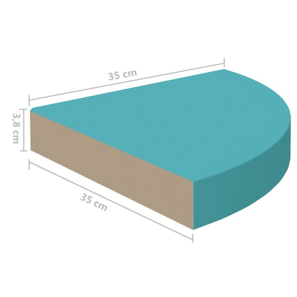 Seinäkulmahyllyt 4 kpl sininen 35x35x3,8 cm MDF - Sisustajankoti.fi