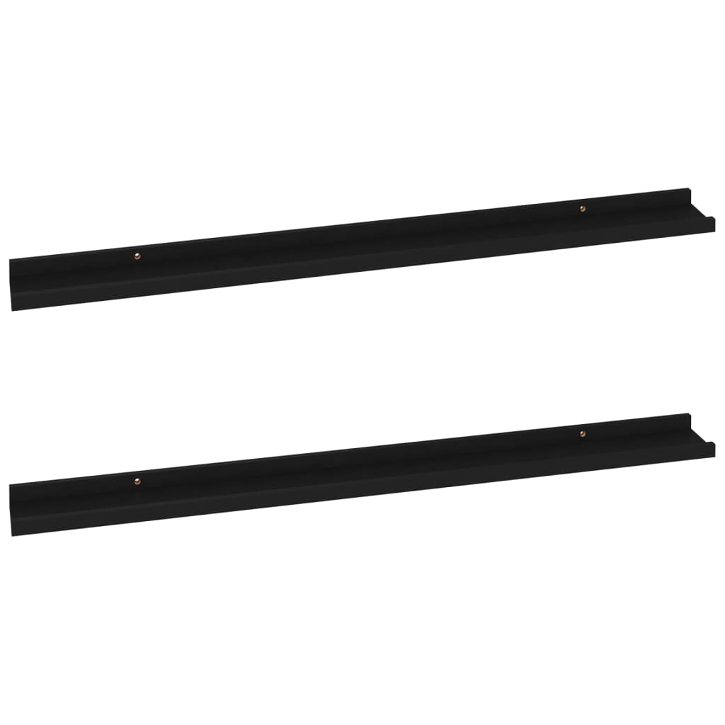 Seinähyllyt 2 kpl musta 100x9x3 cm - Sisustajankoti.fi