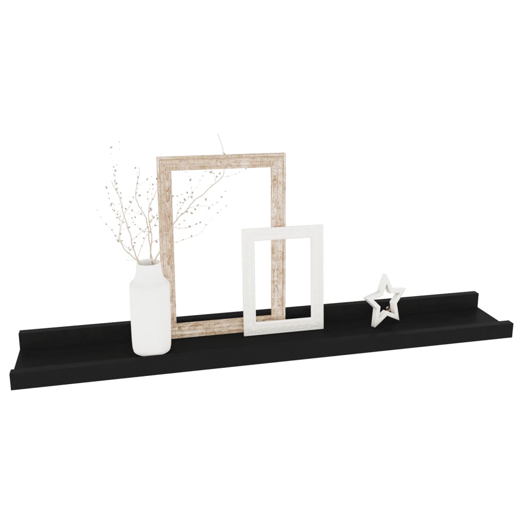 Seinähyllyt 4 kpl musta 60x9x3 cm - Sisustajankoti.fi