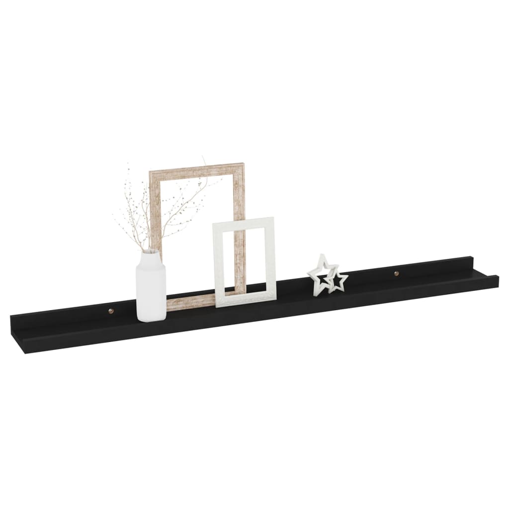 Seinähyllyt 4 kpl musta 80x9x3 cm - Sisustajankoti.fi