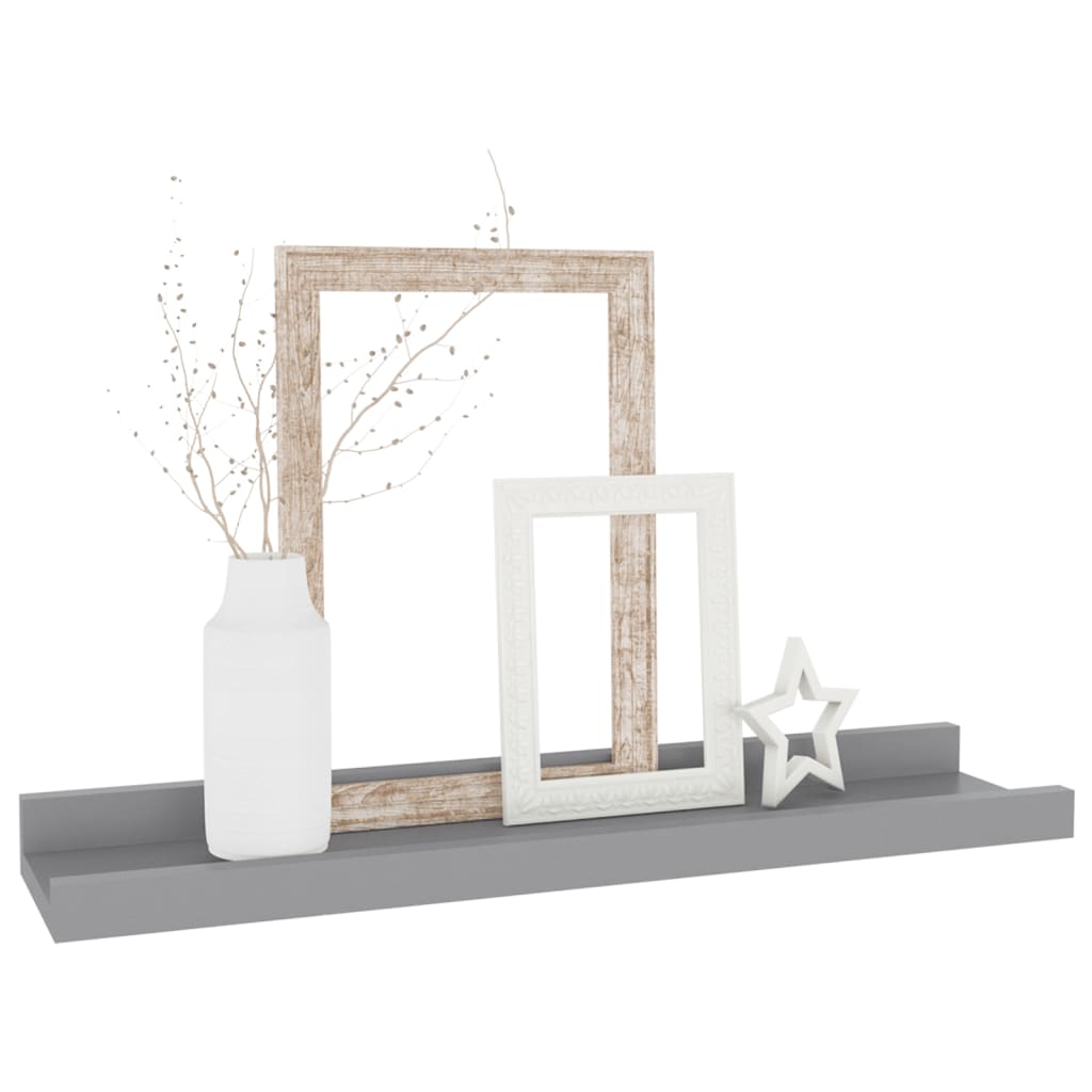 Seinähyllyt 4 kpl harmaa 40x9x3 cm - Sisustajankoti.fi