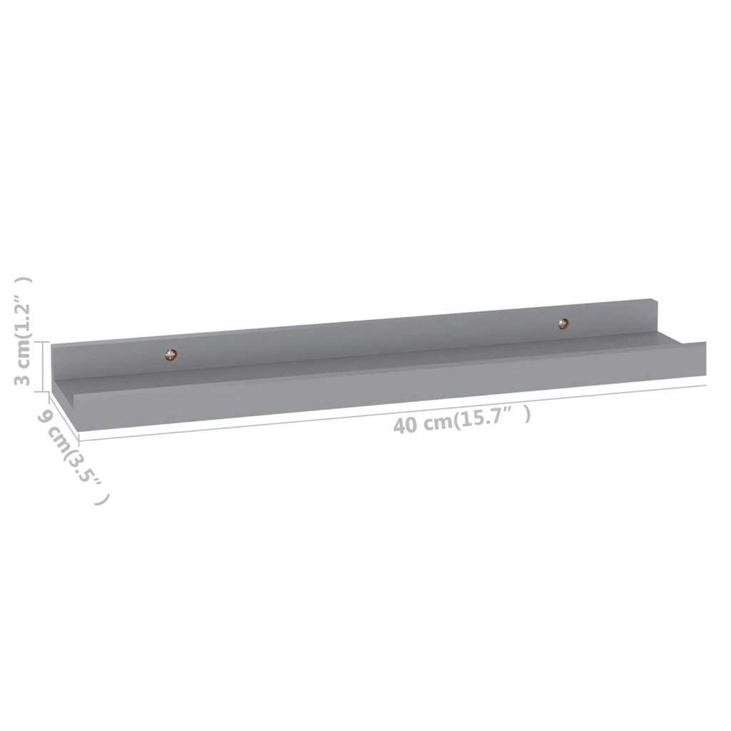Seinähyllyt 4 kpl harmaa 40x9x3 cm - Sisustajankoti.fi