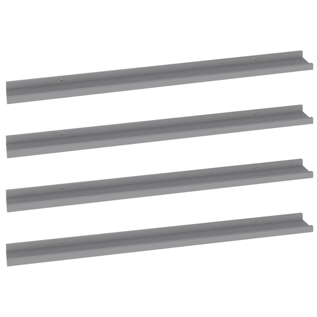 Seinähyllyt 4 kpl harmaa100x9x3 cm - Sisustajankoti.fi