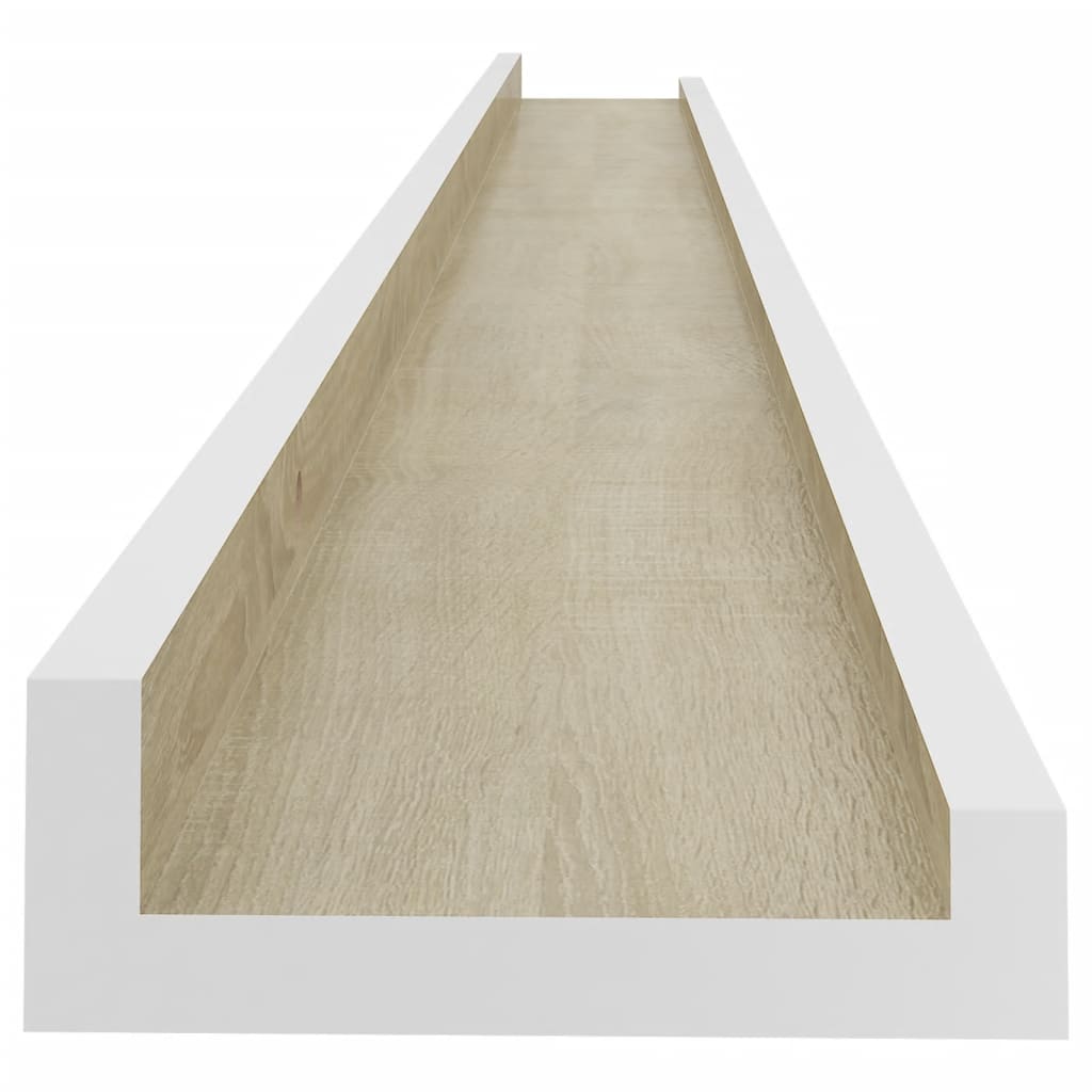 Seinähyllyt 4 kpl valkoinen ja Sonoma-tammi 115x9x3 cm - Sisustajankoti.fi