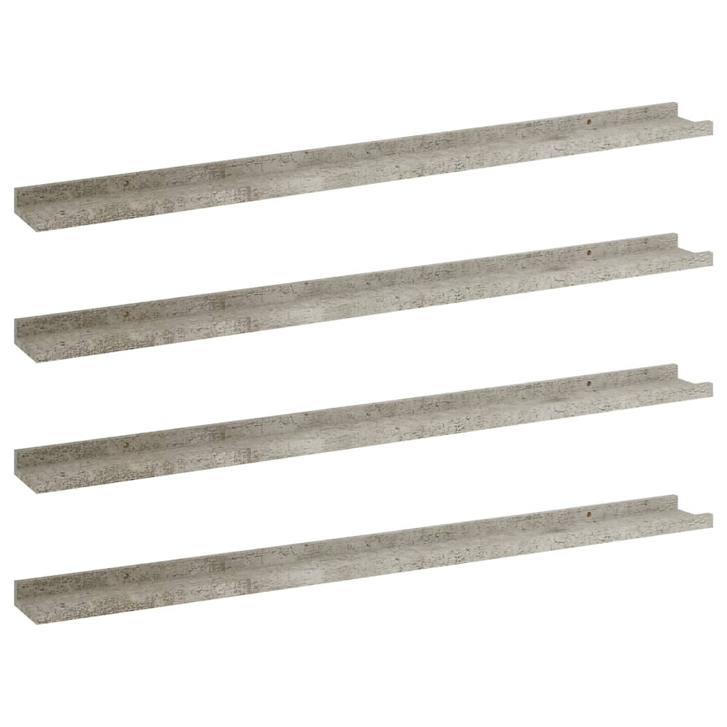 Seinähyllyt 4 kpl betoninharmaa100x9x3 cm - Sisustajankoti.fi