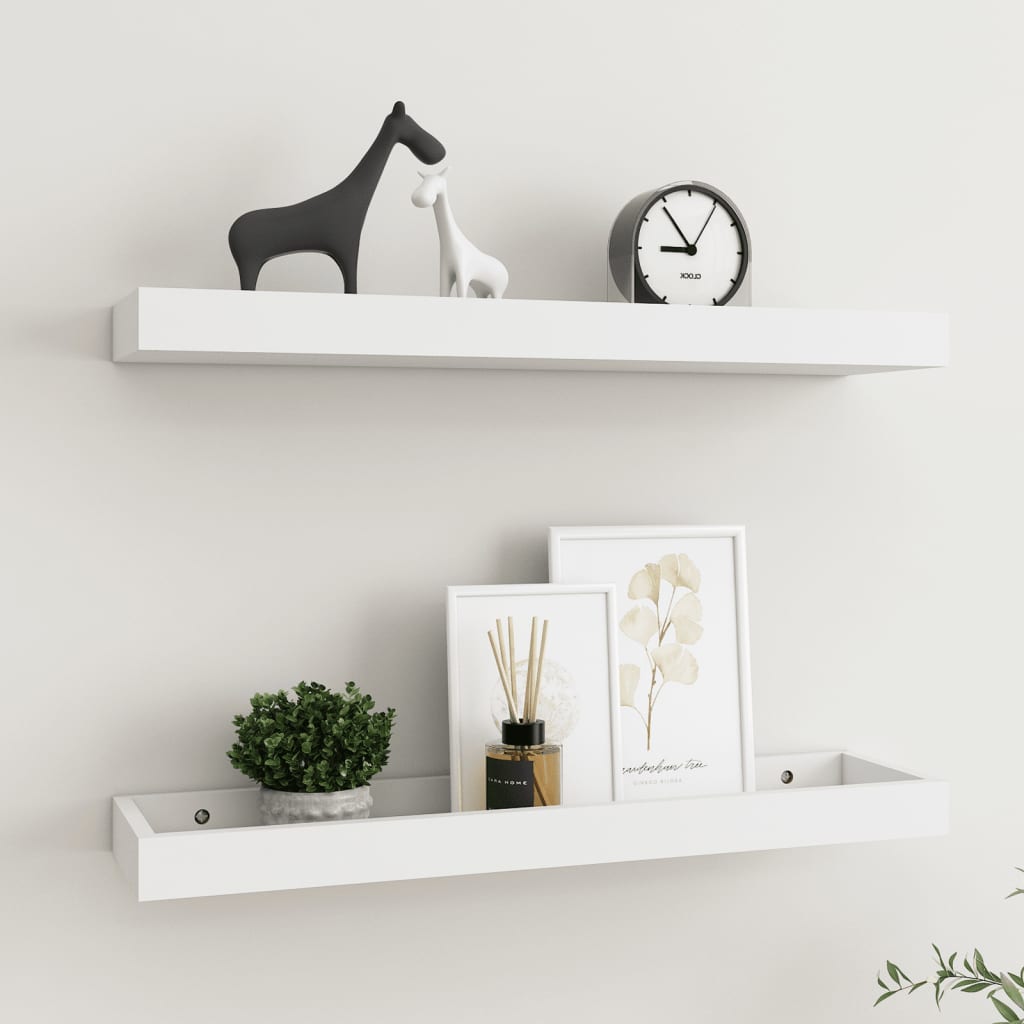 Loggia seinähyllyt 2 kpl valkoinen 60x15x4 cm MDF - Sisustajankoti.fi