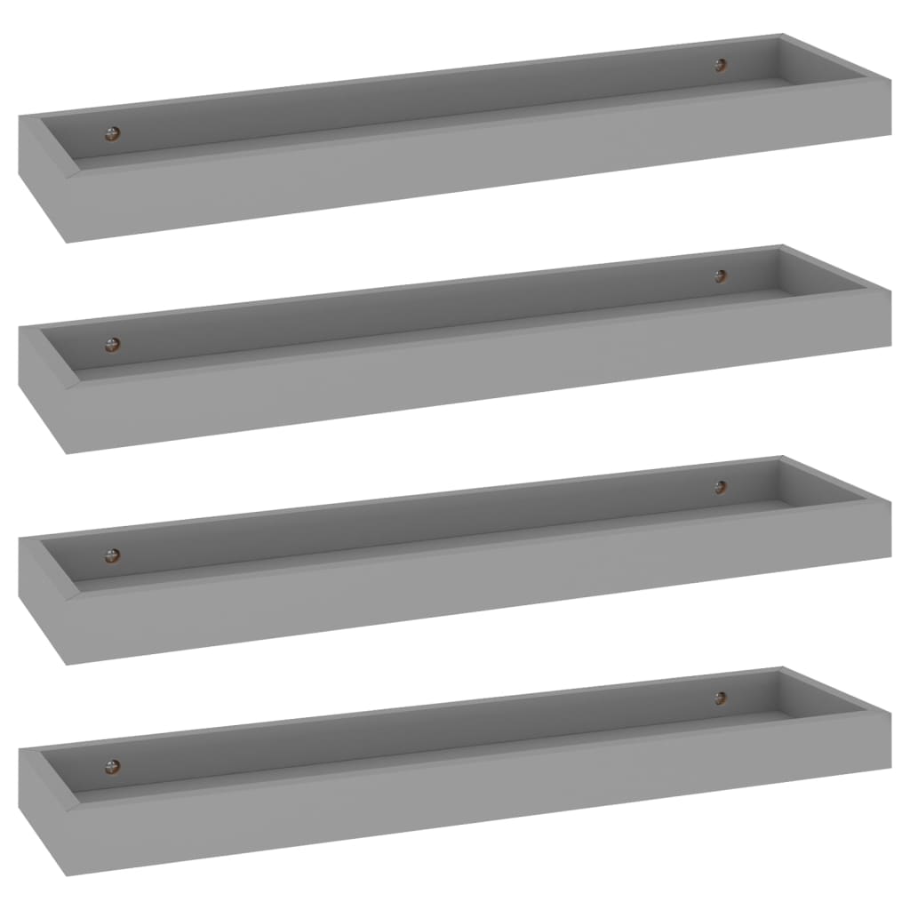 Loggia seinähyllyt 4 kpl harmaa 60x15x4 cm MDF - Sisustajankoti.fi