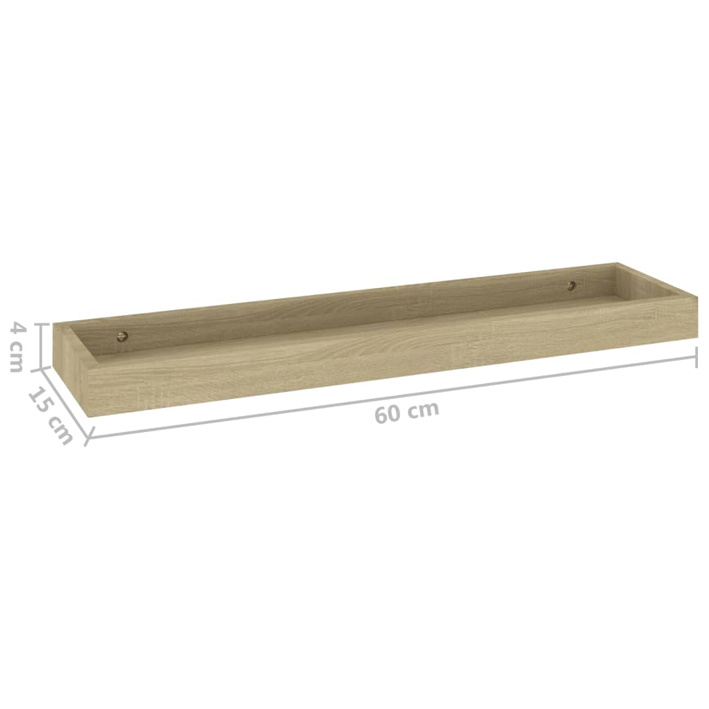 Loggia seinähyllyt 4 kpl tammi 60x15x4 cm MDF - Sisustajankoti.fi