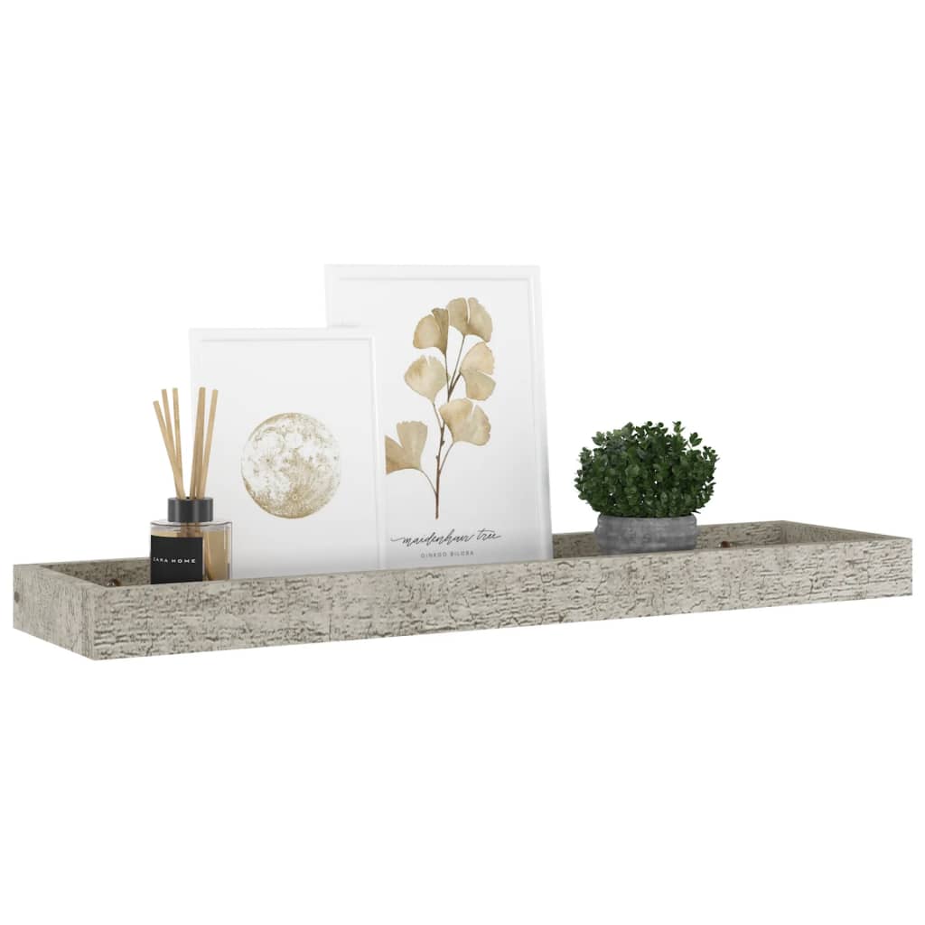 Loggia seinähyllyt 4 kpl betoninharmaa 60x15x4 cm MDF - Sisustajankoti.fi