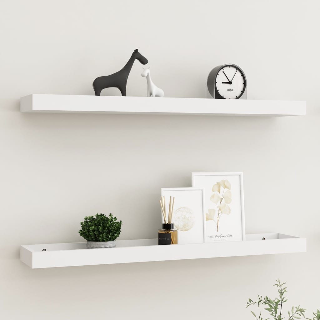 Loggia seinähyllyt 2 kpl valkoinen 80x15x4 cm MDF - Sisustajankoti.fi