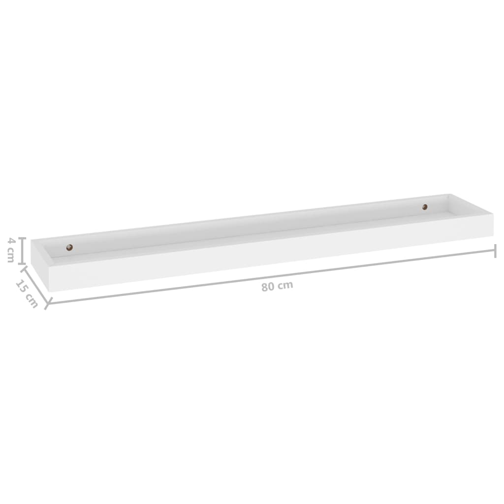 Loggia seinähyllyt 4 kpl valkoinen 80x15x4 cm MDF - Sisustajankoti.fi