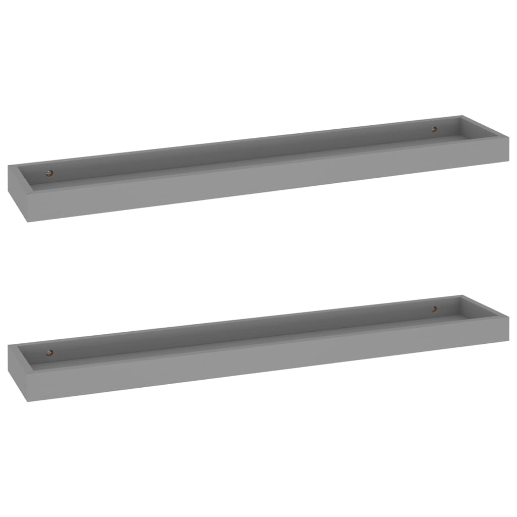 Loggia seinähyllyt 2 kpl harmaa 80x15x4 cm MDF - Sisustajankoti.fi