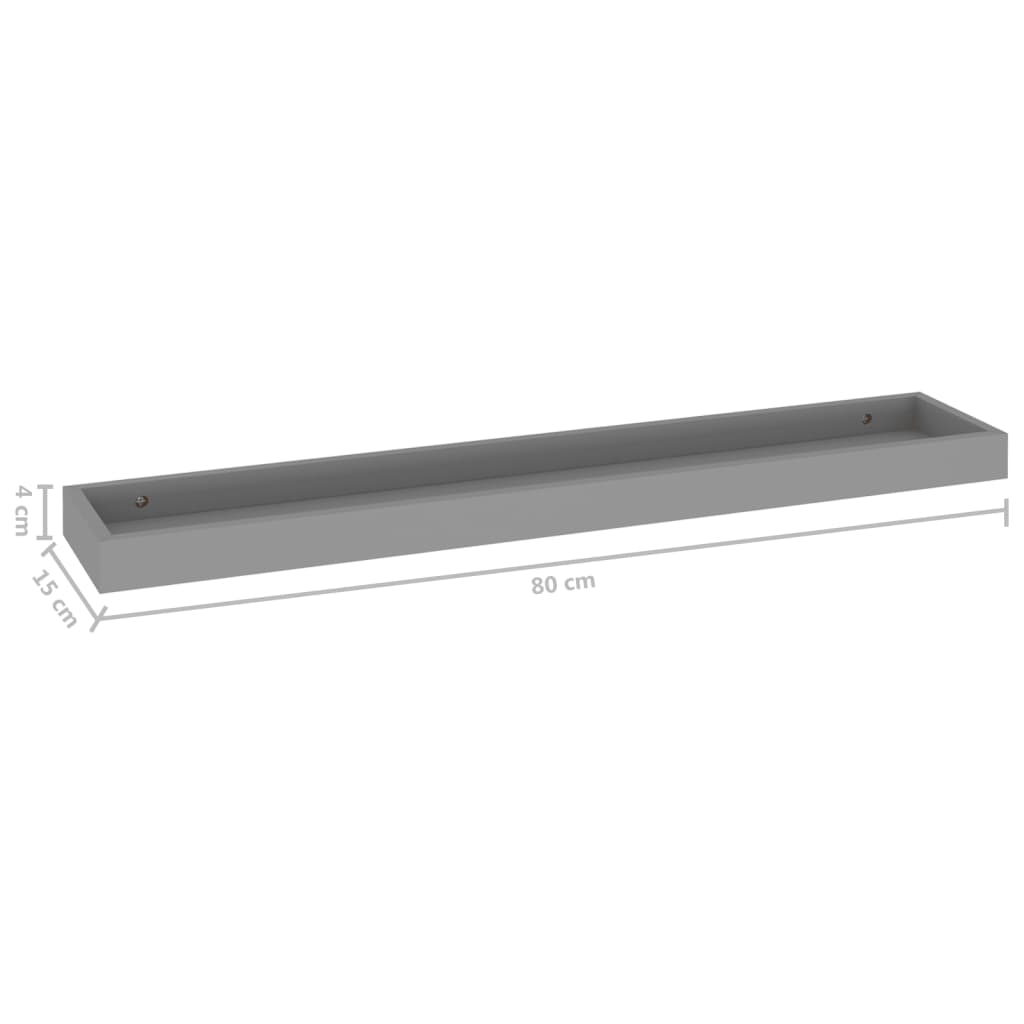 Loggia seinähyllyt 4 kpl harmaa 80x15x4 cm MDF - Sisustajankoti.fi