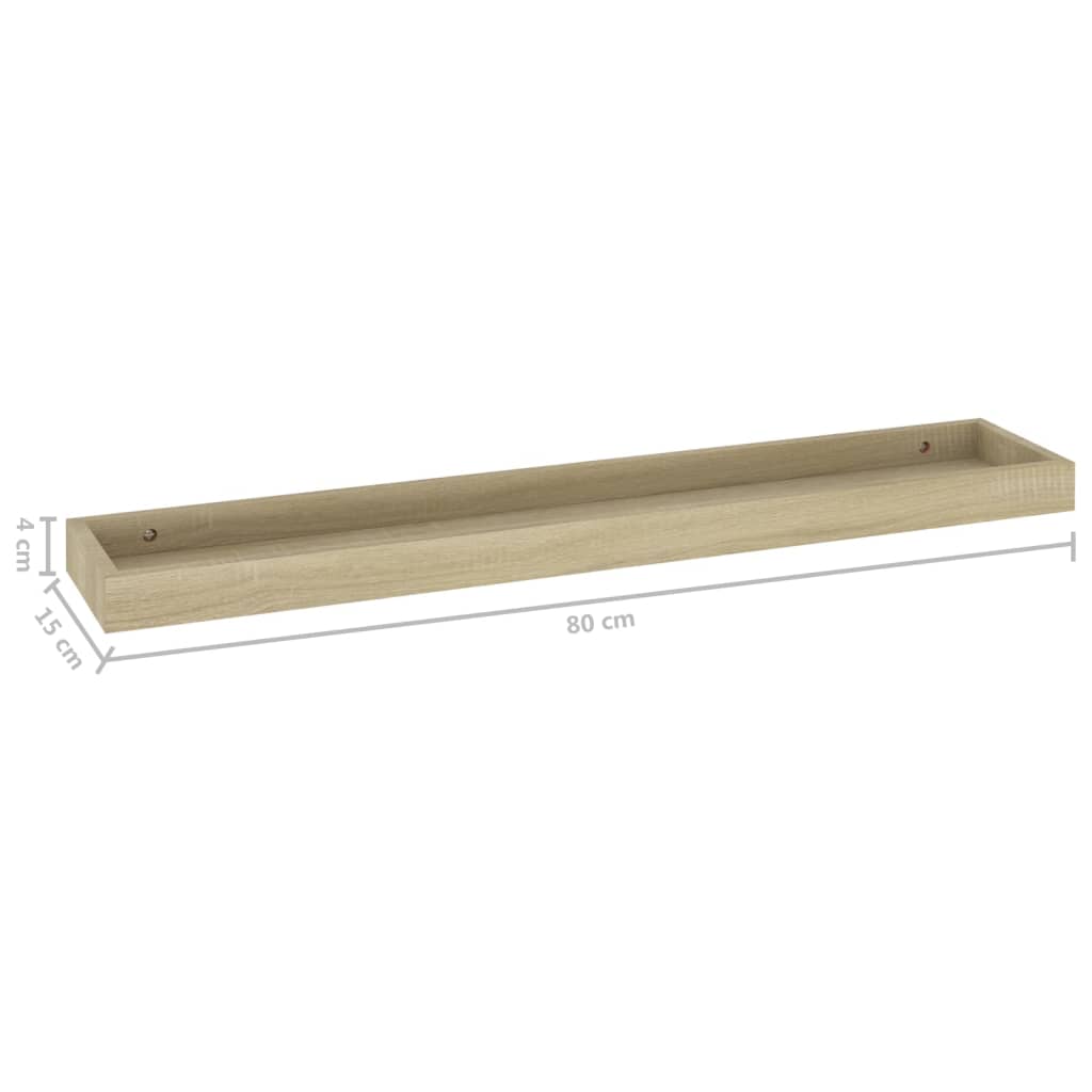 Loggia seinähyllyt 2 kpl tammi 80x15x4 cm MDF - Sisustajankoti.fi