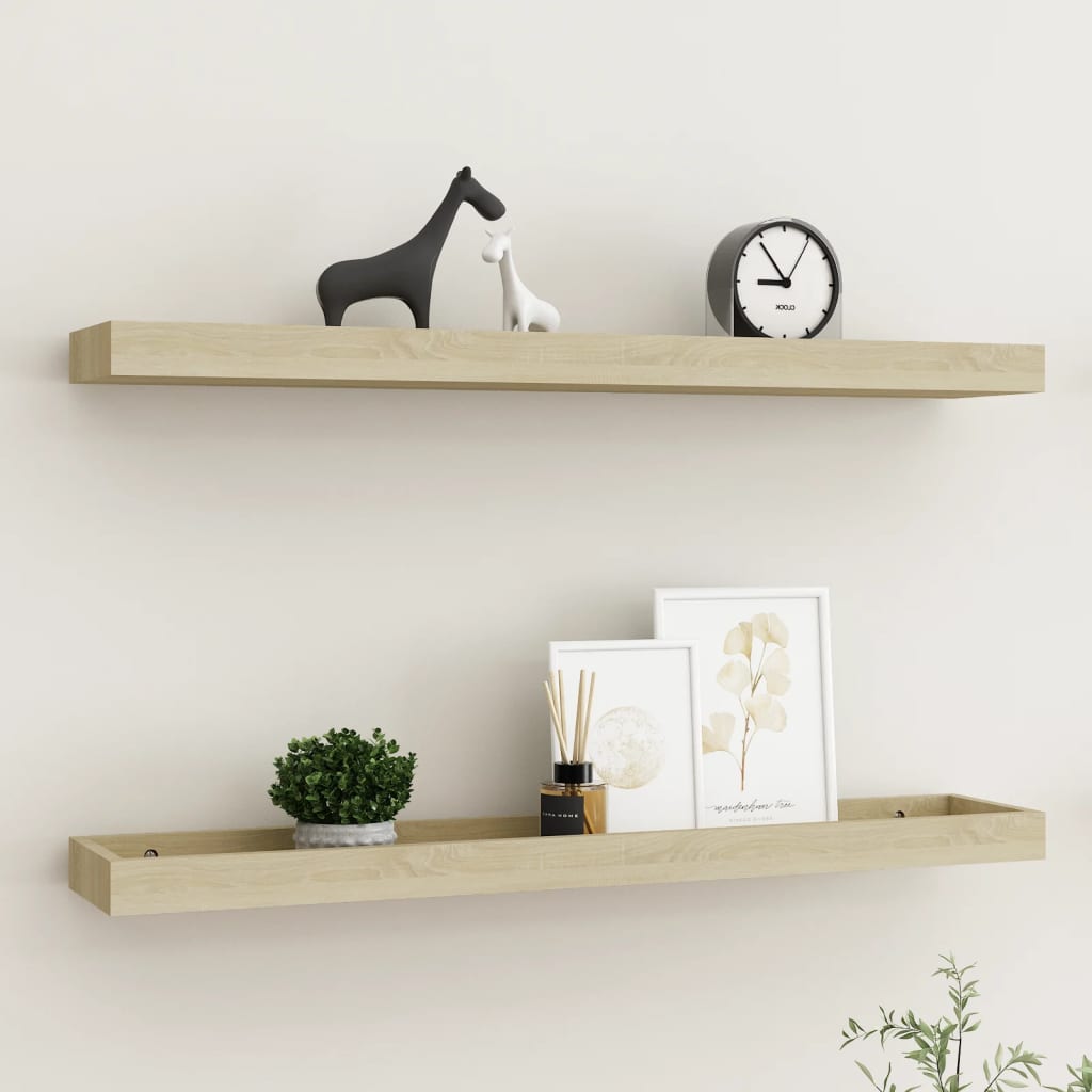 Loggia seinähyllyt 2 kpl tammi 80x15x4 cm MDF - Sisustajankoti.fi