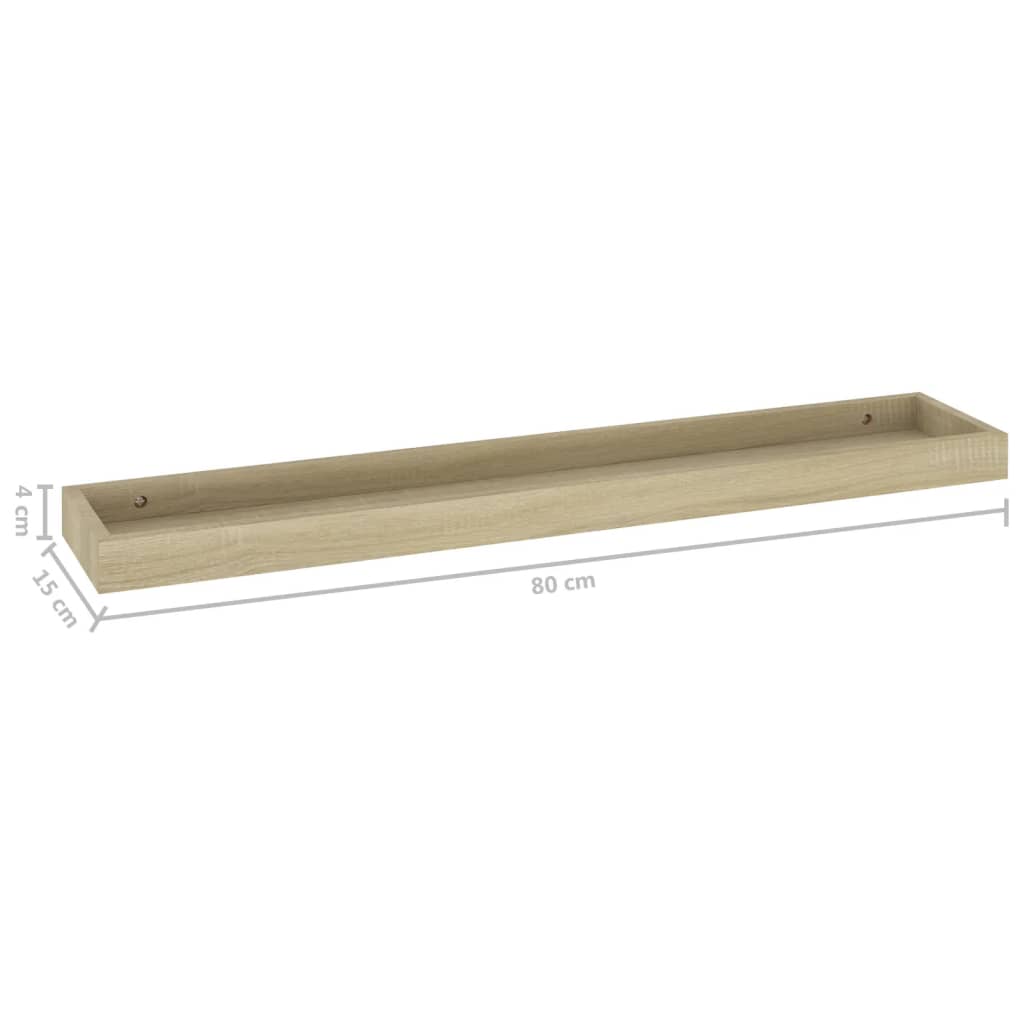 Loggia seinähyllyt 4 kpl tammi 80x15x4 cm MDF - Sisustajankoti.fi