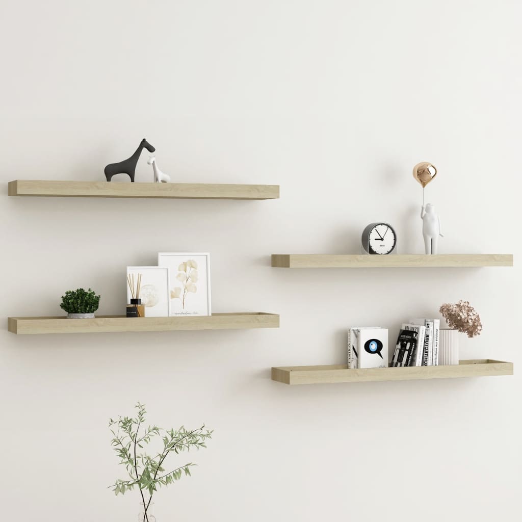 Loggia seinähyllyt 4 kpl tammi 80x15x4 cm MDF - Sisustajankoti.fi