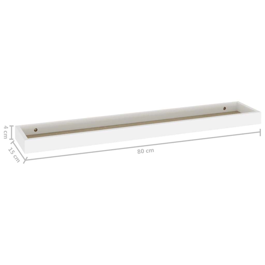 Loggia seinähyllyt 4 kpl tammi ja valkoinen 80x15x4 cm MDF - Sisustajankoti.fi