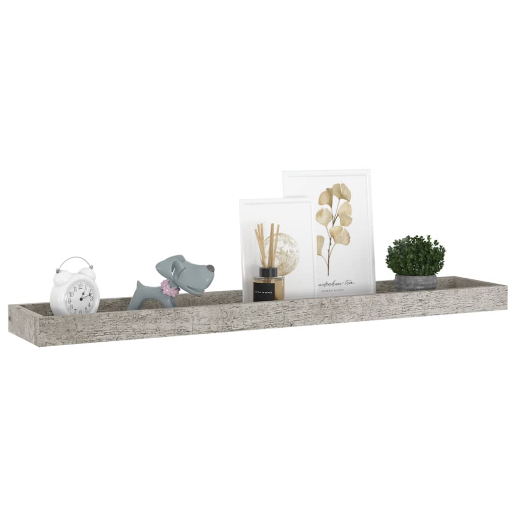 Loggia seinähyllyt 2 kpl betoninharmaa 80x15x4 cm MDF - Sisustajankoti.fi