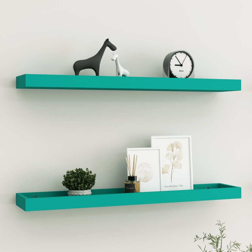 Loggia seinähyllyt 2 kpl sininen 80x15x4 cm MDF - Sisustajankoti.fi