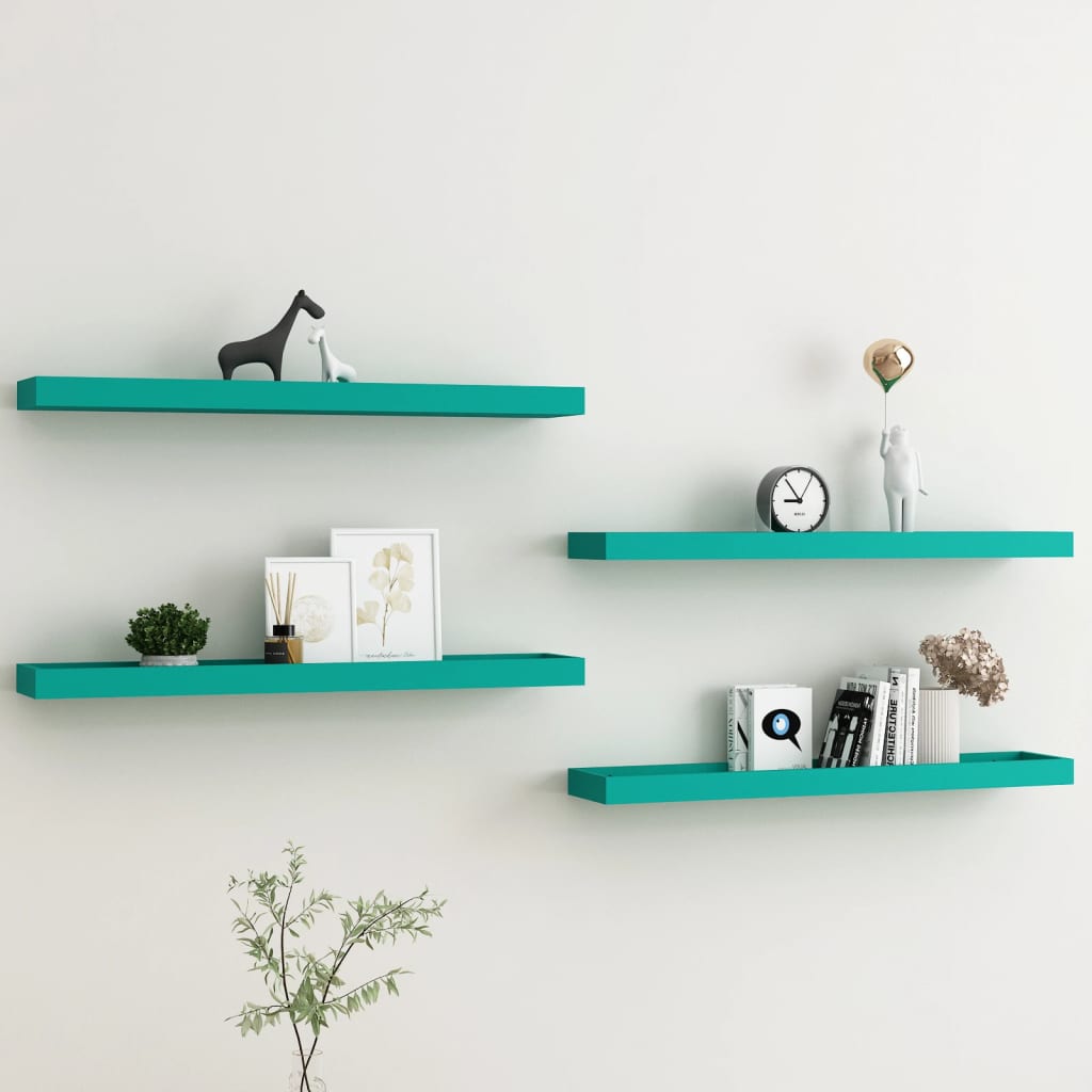 Loggia seinähyllyt 4 kpl sininen 80x15x4 cm MDF - Sisustajankoti.fi