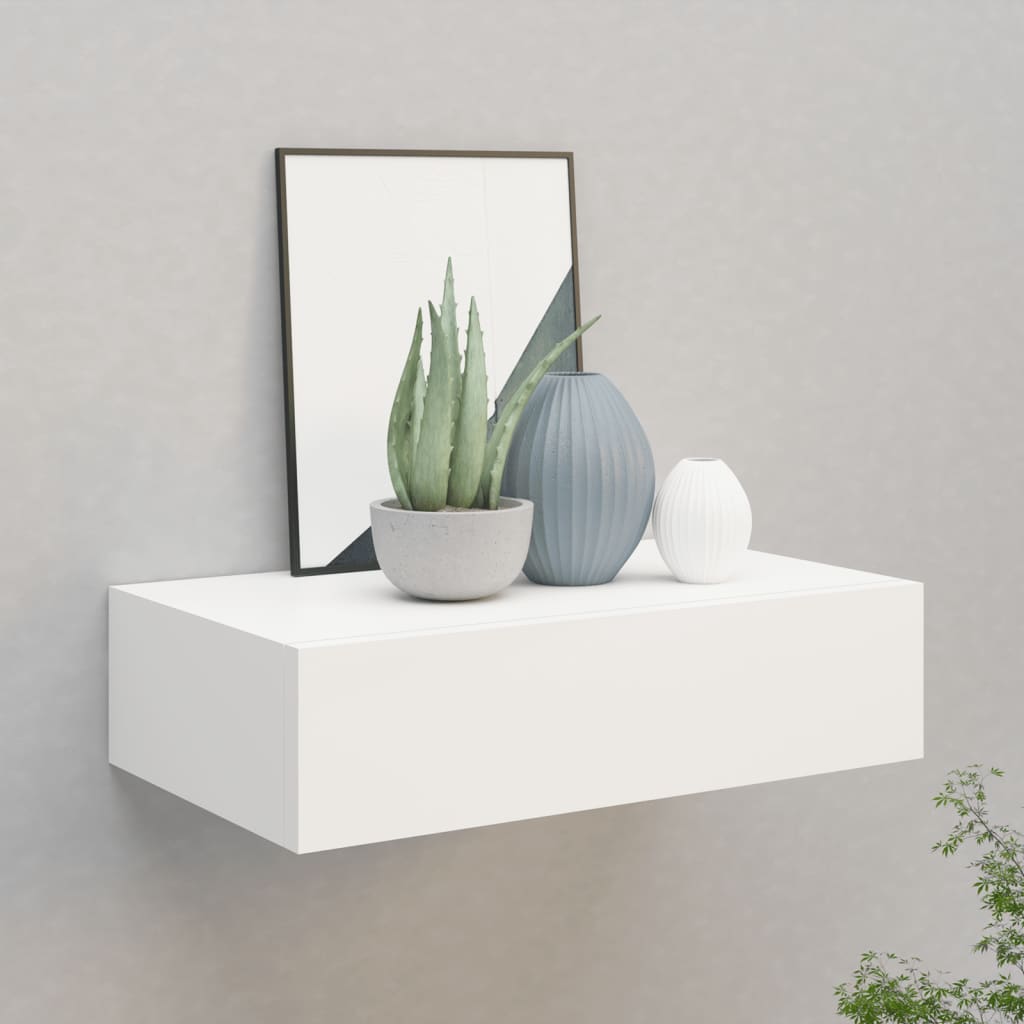 Seinälaatikkohylly valkoinen 40x23,5x10 cm MDF - Sisustajankoti.fi