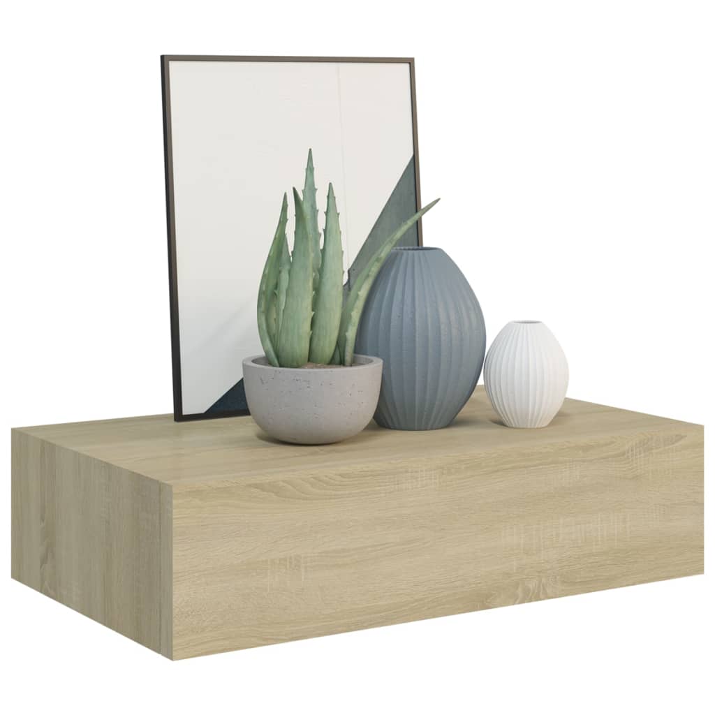 Seinälaatikkohylly tammi 40x23,5x10 cm MDF - Sisustajankoti.fi