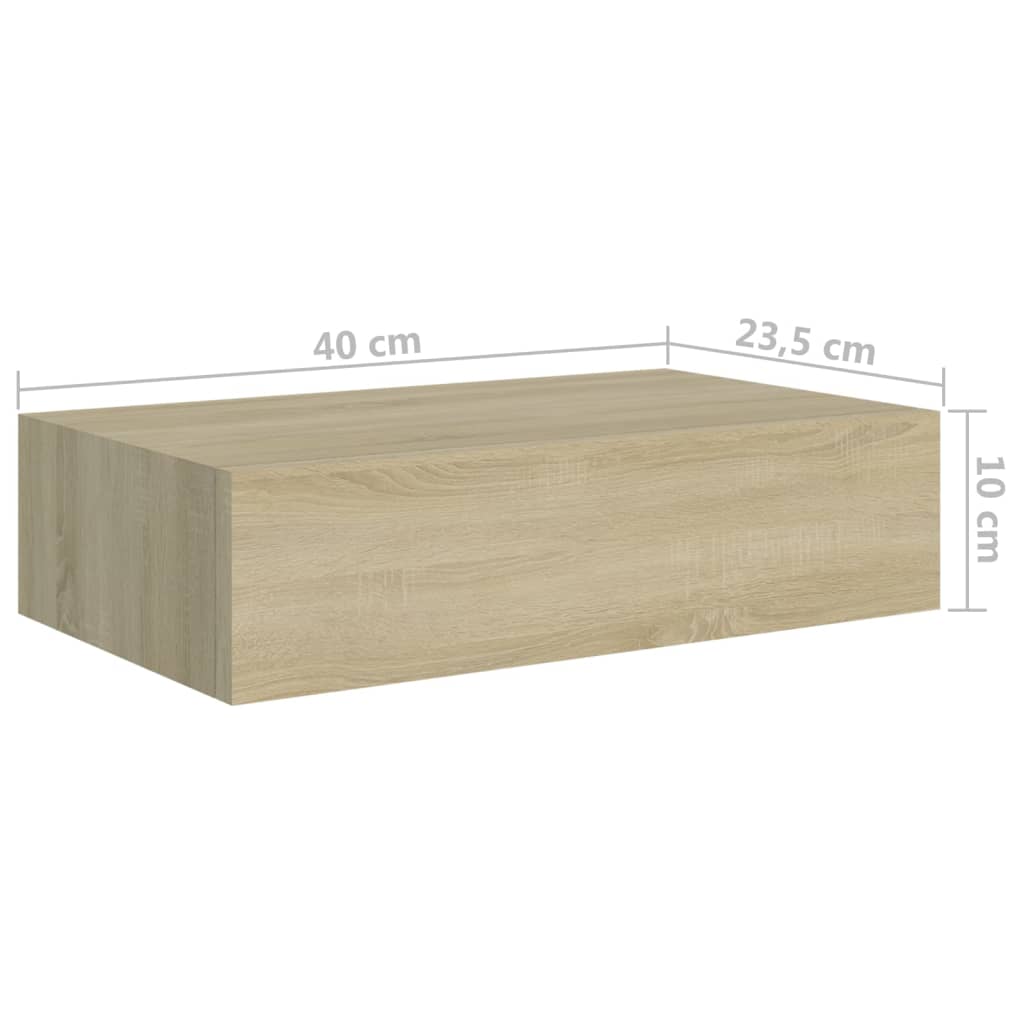 Seinälaatikkohylly tammi 40x23,5x10 cm MDF - Sisustajankoti.fi