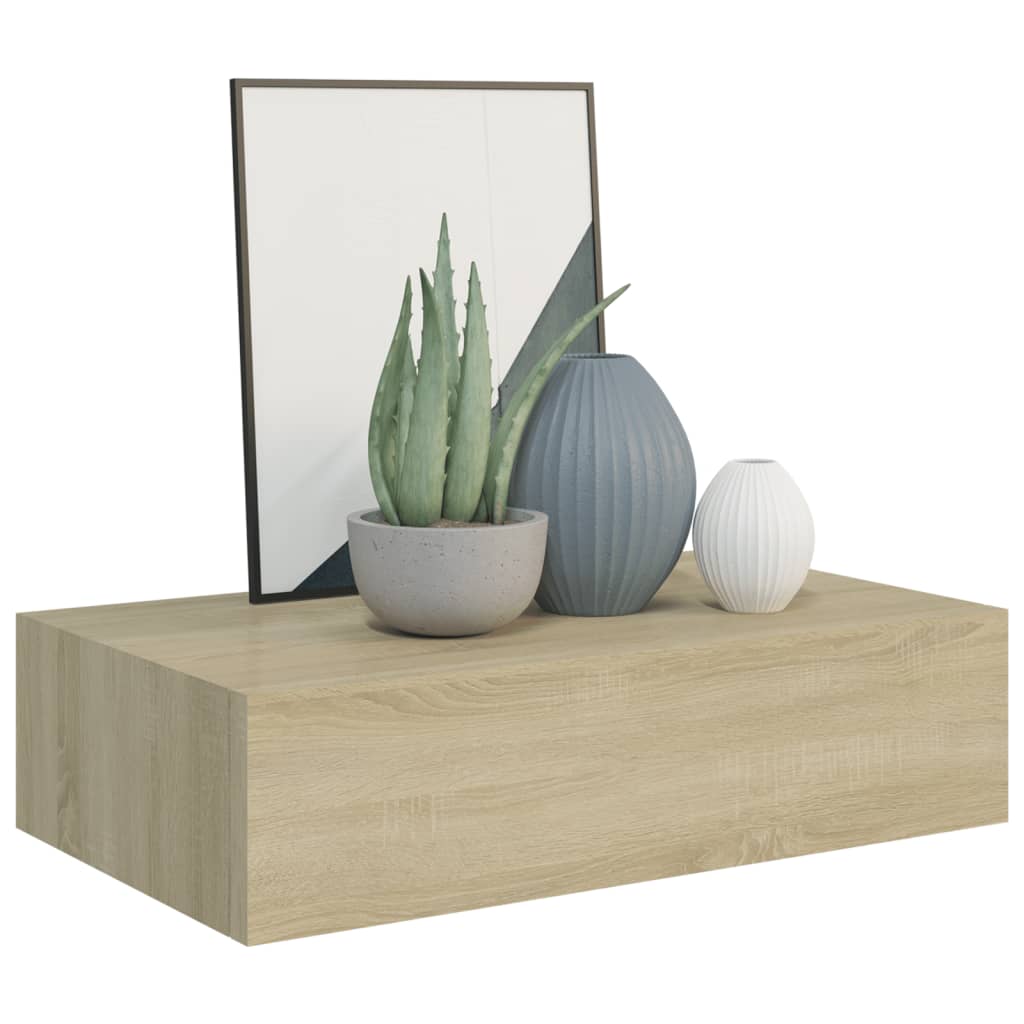 Seinälaatikkohyllyt 2 kpl tammi 40x23,5x10 cm MDF - Sisustajankoti.fi