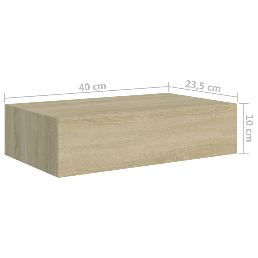 Seinälaatikkohyllyt 2 kpl tammi 40x23,5x10 cm MDF - Sisustajankoti.fi