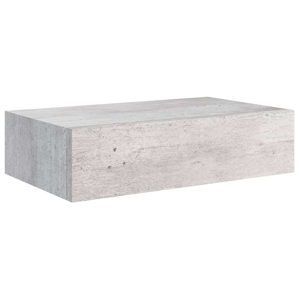 Seinälaatikkohylly betoninharmaa 40x23,5x10 cm MDF - Sisustajankoti.fi