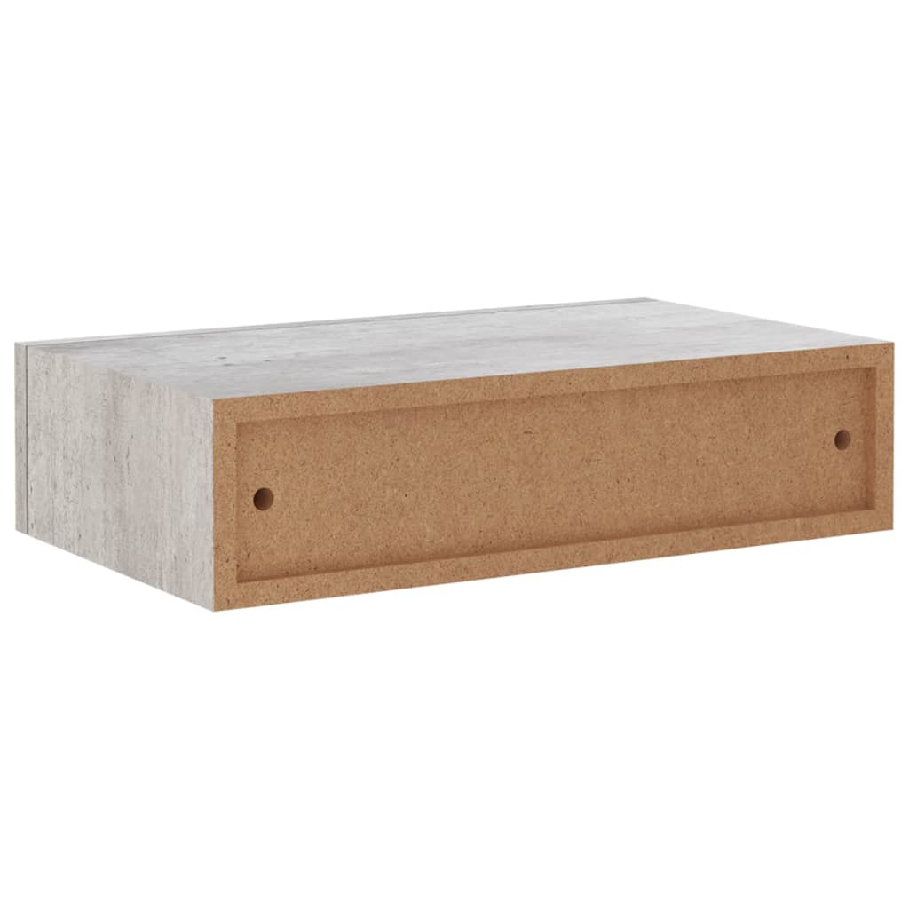 Seinälaatikkohylly betoninharmaa 40x23,5x10 cm MDF - Sisustajankoti.fi
