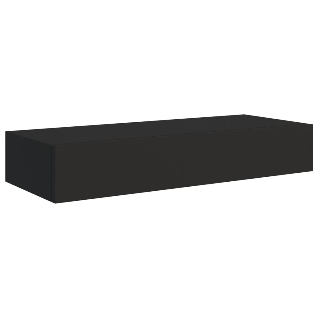 Laatikkohyllyt seinälle 2 kpl musta 60x23,5x10 cm MDF - Sisustajankoti.fi